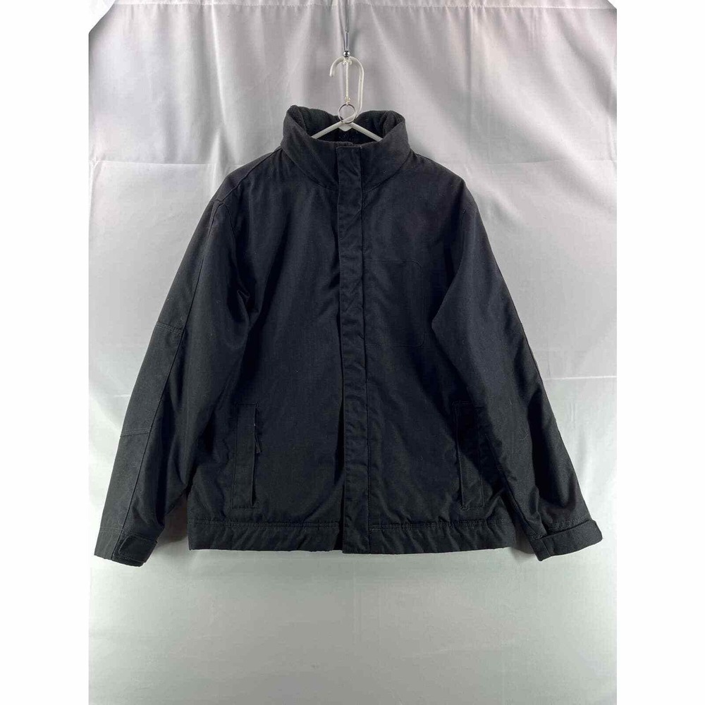 Banana Republic Men Dress Raincoat Black Small Zip Pocket Packable Hood Outdoors